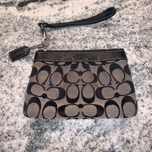 Coach black and grey wristlet
